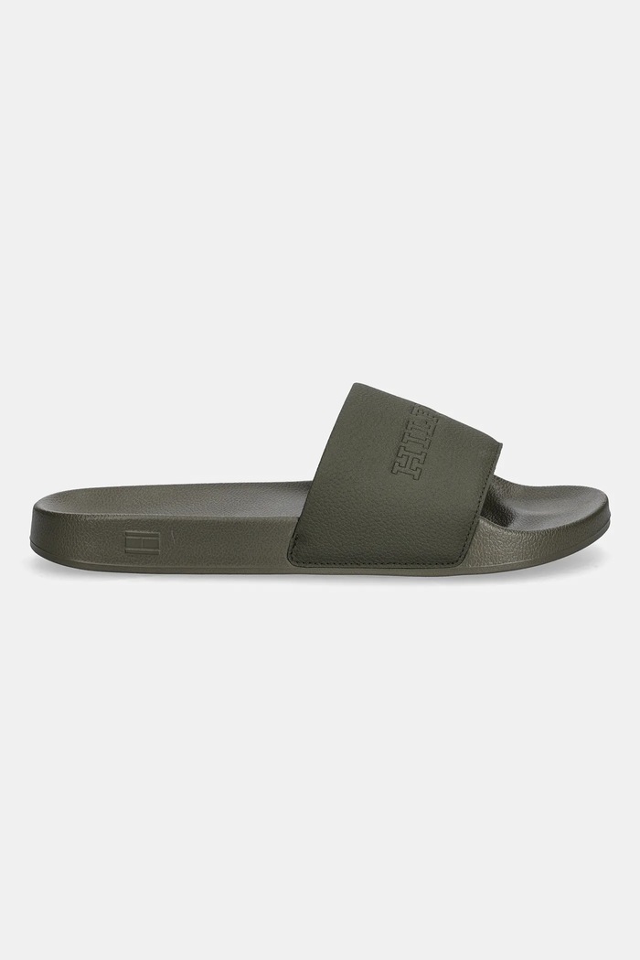Tommy Hilfiger klapki TUMBLE HILFIGER POOL SLIDE FM0FM05619 zielony AW25