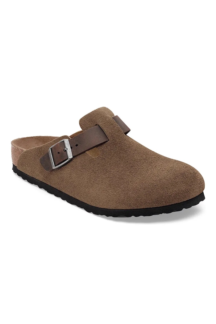Birkenstock papuci din piele Boston 1030667.DarkTea maro AW25