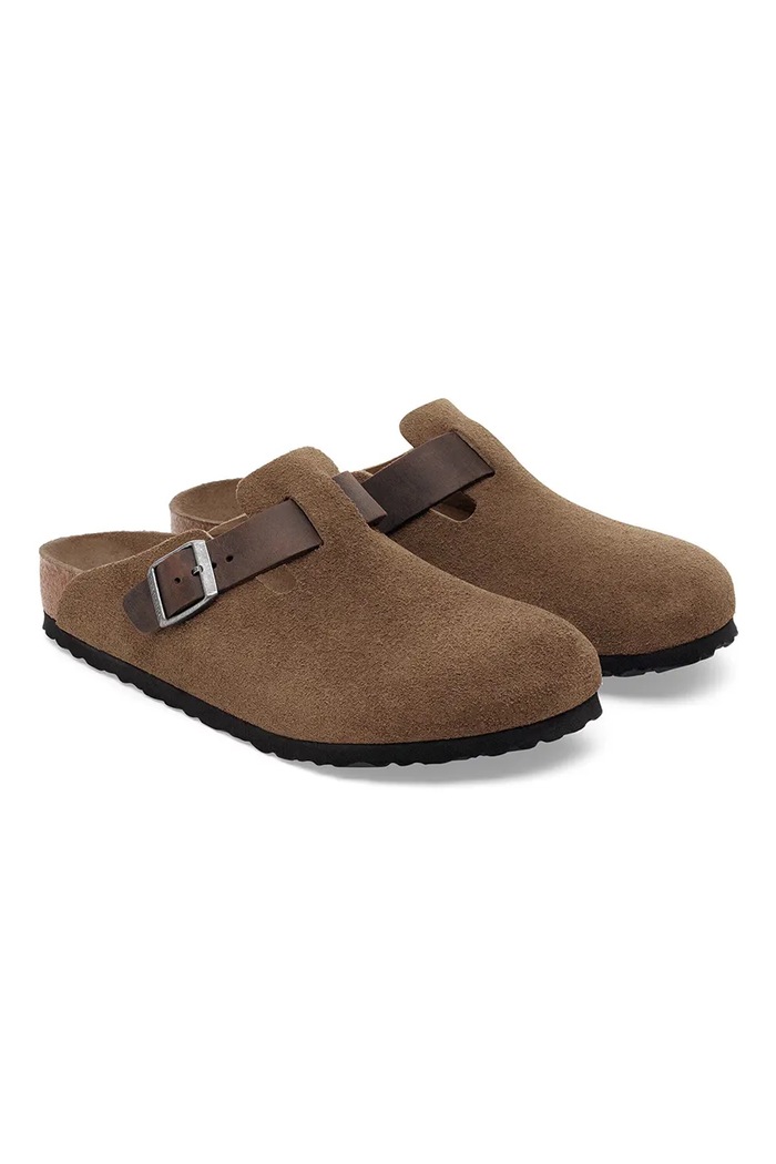 Încălțăminte Birkenstock papuci din piele Boston 1030667.DarkTea maro