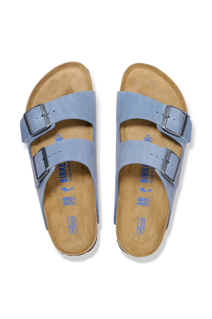 Încălțăminte Birkenstock slapi de piele Arizona 1030862 albastru