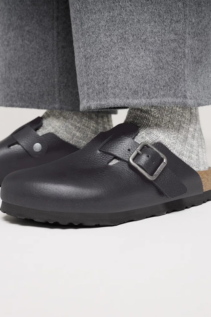 Kožené šľapky Birkenstock Boston Vintage Wood Wire Buckle 1030691
