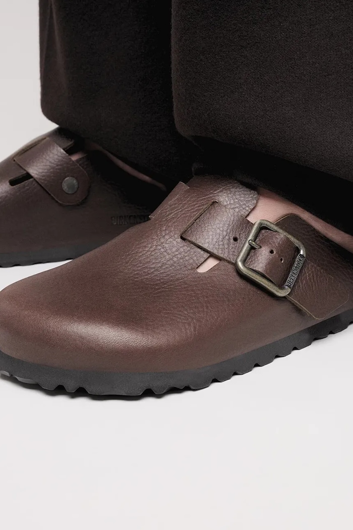 Δερμάτινες παντόφλες Birkenstock Boston Vintage Wood Wire Buckle 1030703