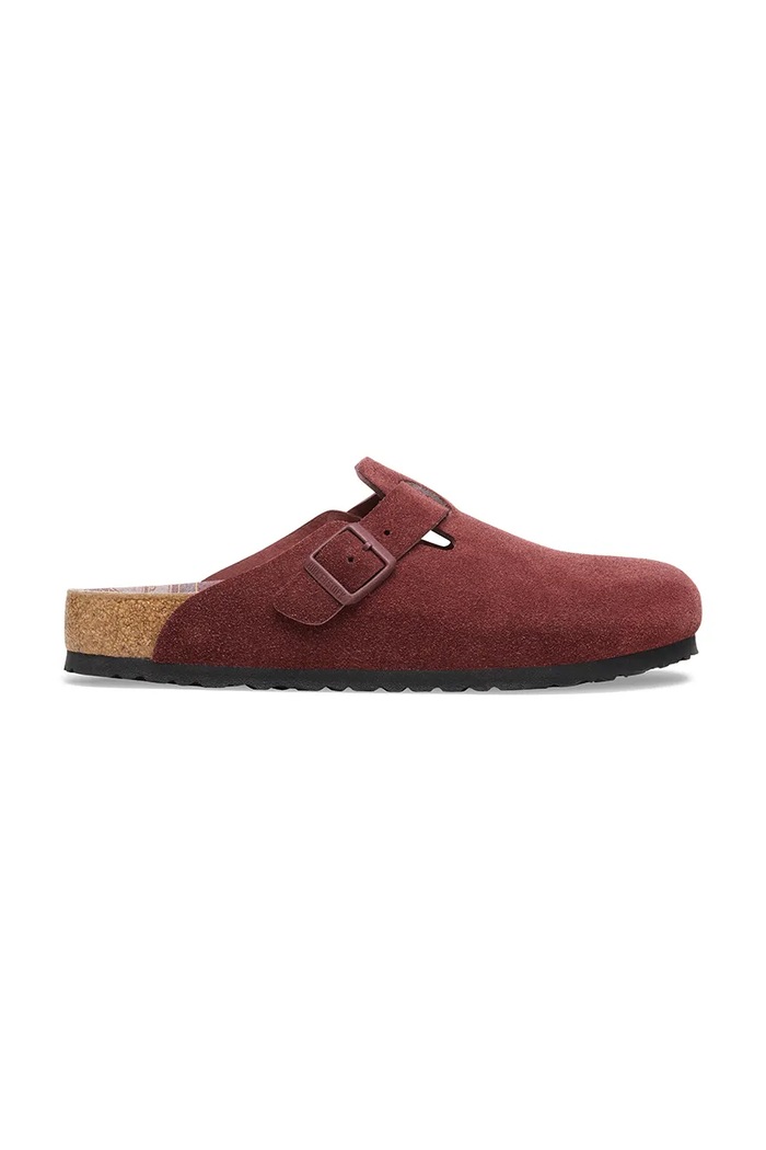 Birkenstock papuci din piele Boston Varsity rosu 1030648