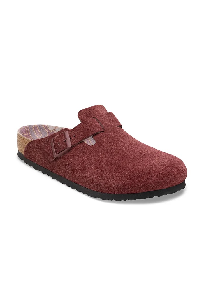 Birkenstock papuci din piele Boston Varsity 1030648 rosu AW25