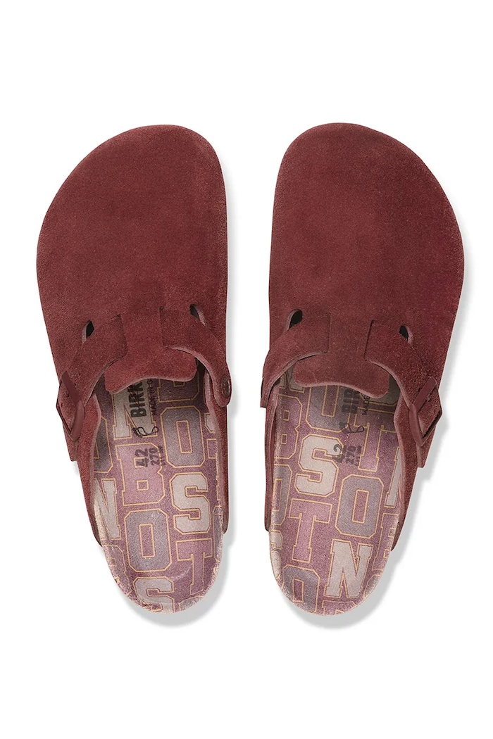 Încălțăminte Birkenstock papuci din piele Boston Varsity 1030648 rosu