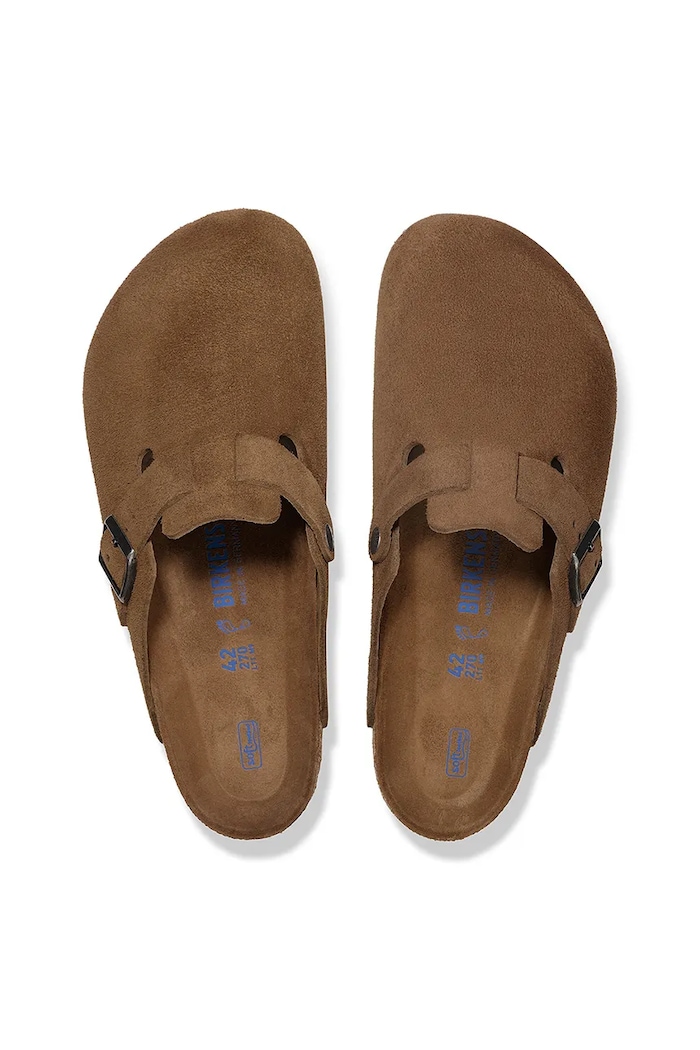 Birkenstock papucs velúrból Boston barna 1030814