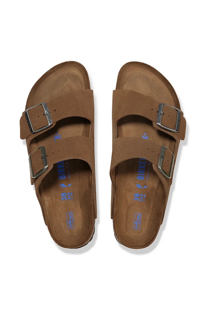Shoes Birkenstock suede sliders Arizona 1030863 brown
