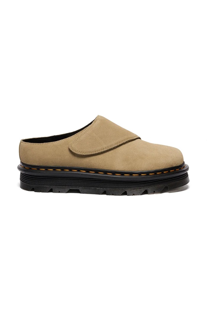 Велурени чехли Dr. Martens ZebZag AnyWair Mule платформа бежов DM41730200