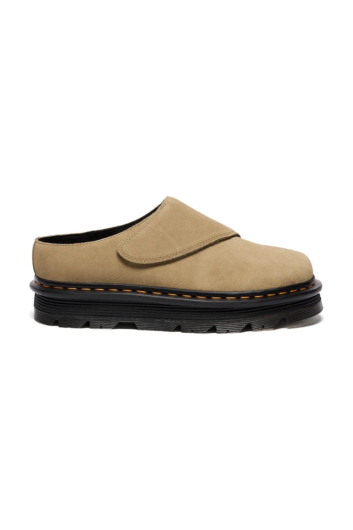 Велурени чехли Dr. Martens ZebZag AnyWair Mule платформа бежов DM41730200