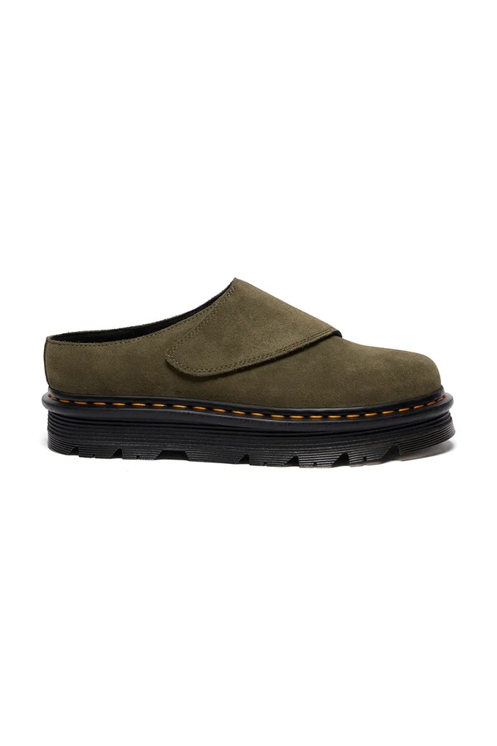 Замшевые шлепанцы Dr. Martens ZebZag AnyWair Mule замш зелёный DM41730300