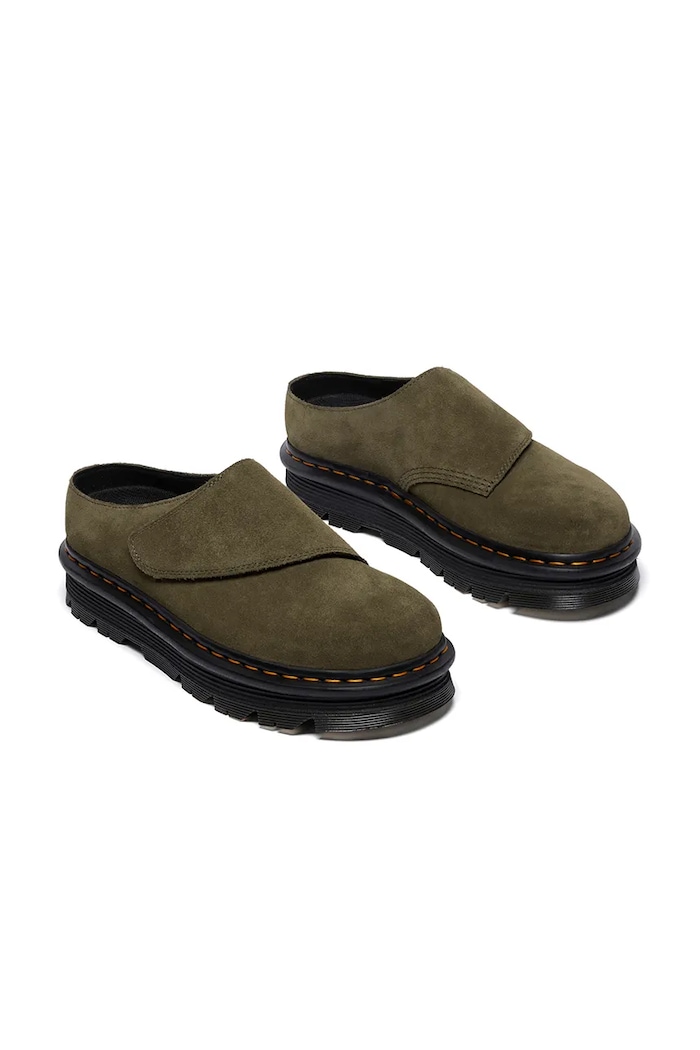 Замшевые шлепанцы Dr. Martens ZebZag AnyWair Mule DM41730300 зелёный AW25