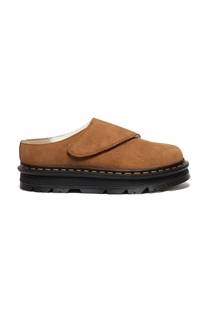 Dr. Martens ciabatte slide in pelle ZebZag AnyWair Warm Lined Mule pelle scamosciata marrone DM41731200
