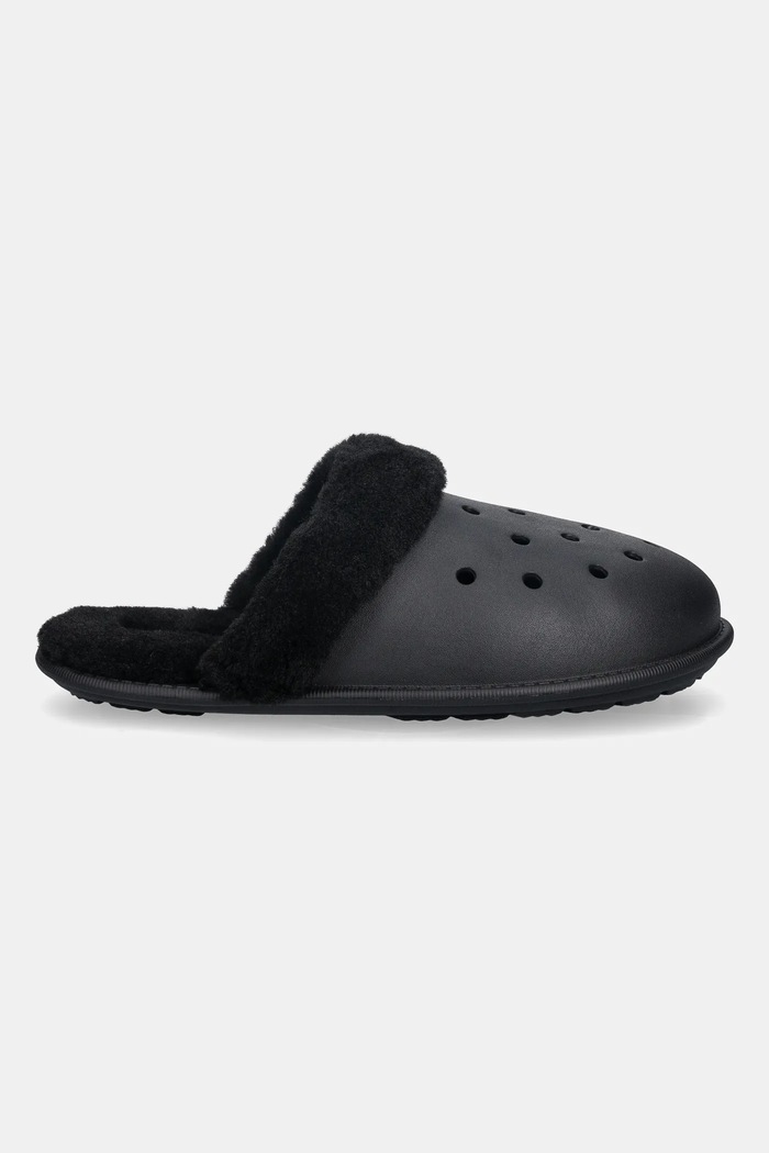 Crocs papuci Classic Fuzz Scuff 212143.001 negru AW25