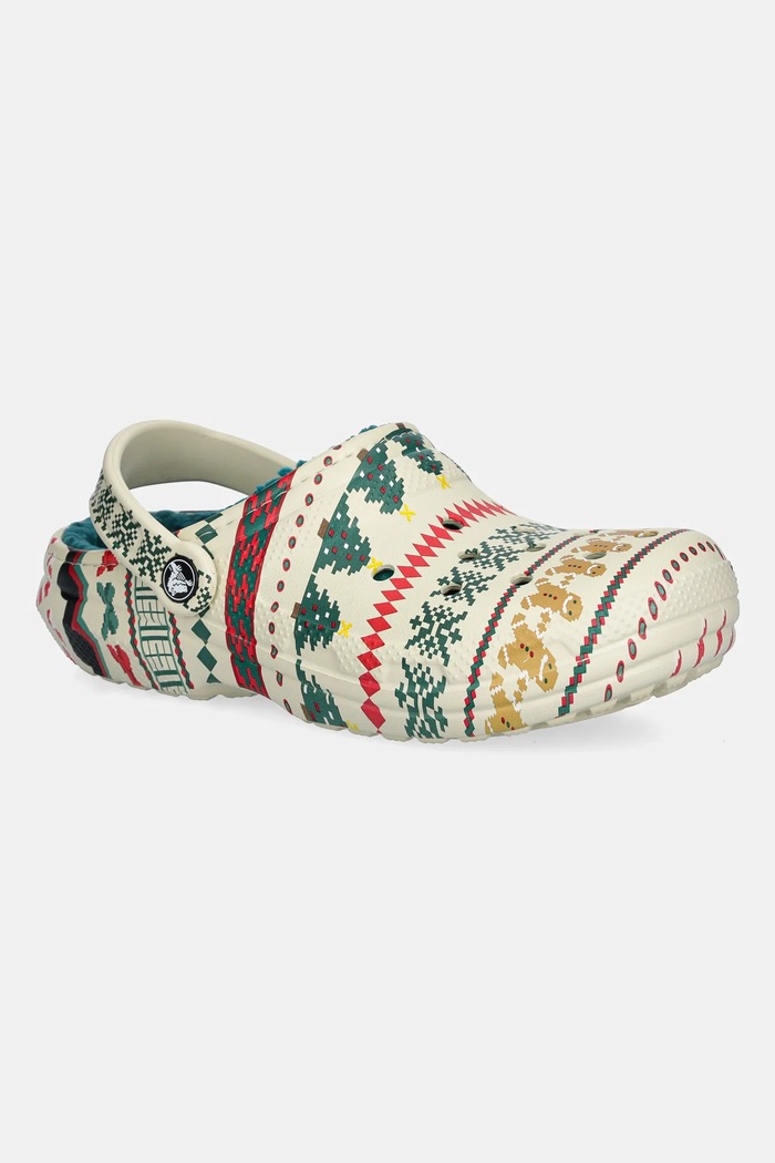 Crocs Papuci de casă Classic Lined Fair Isle Clog bej 212050.2Y2