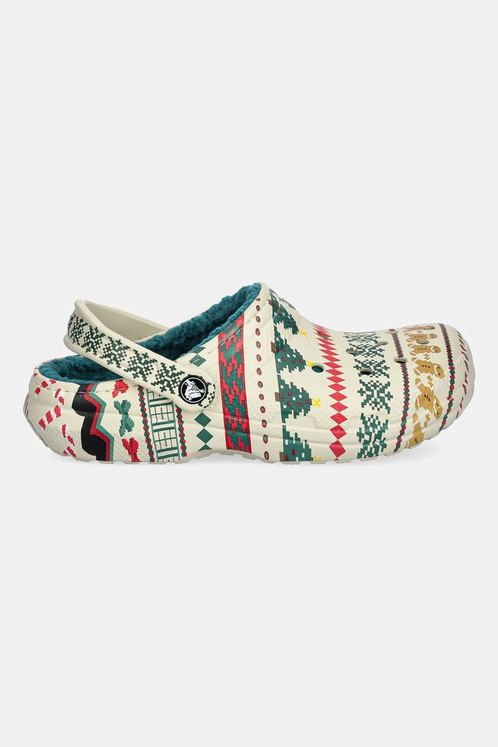 Crocs Papuci de casă Classic Lined Fair Isle Clog 212050.2Y2 bej AW25