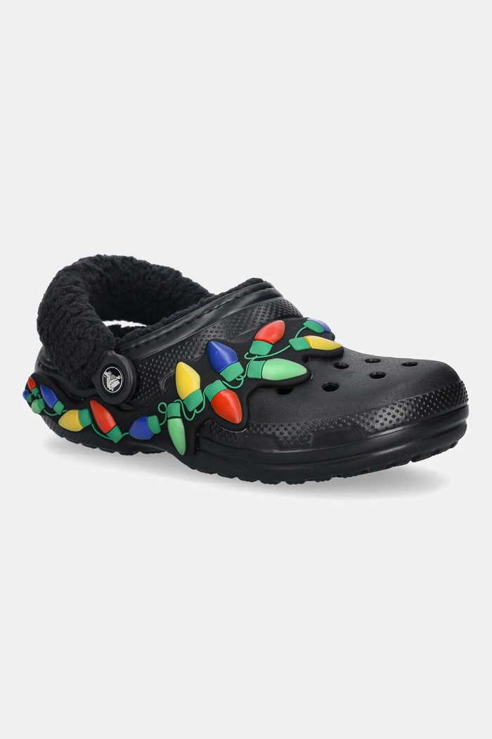 Παντόφλες Crocs Classic Lined Holiday Lights Clog μαύρο 212054.0C4