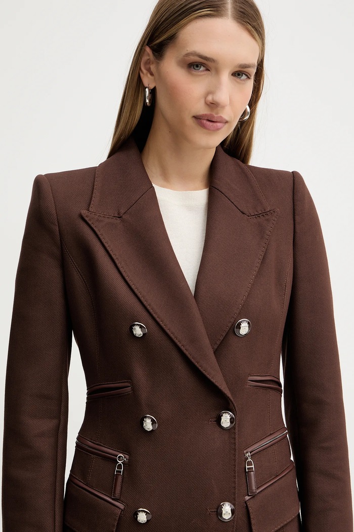 Kabát Elisabetta Franchi hnedá CP01056E2
