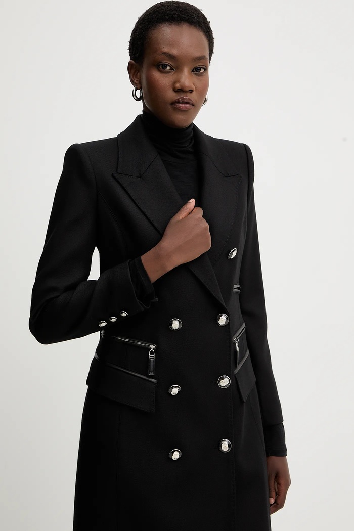 Kabát Elisabetta Franchi čierna CP01056E2