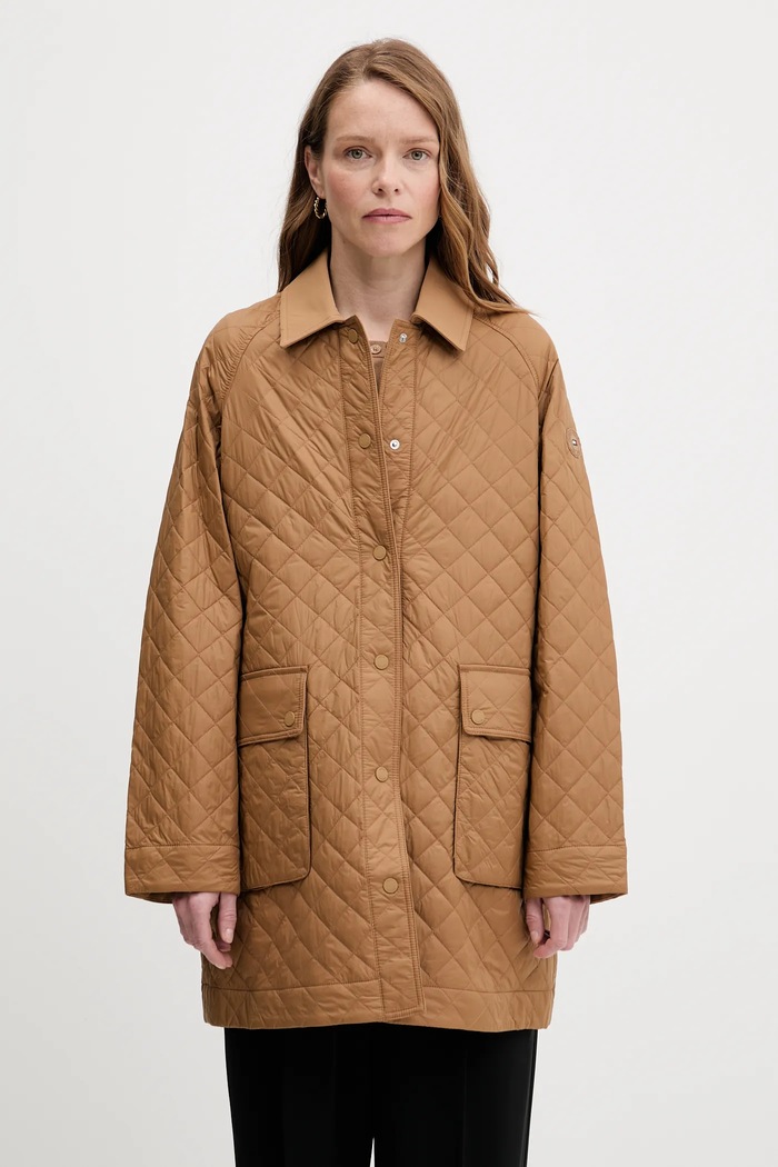 Bunda Tommy Hilfiger jemné zateplenie hnedá WW0WW46448