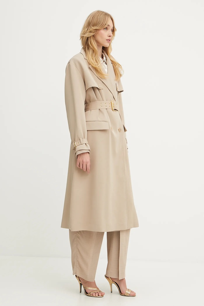 Καμπαρντίνα με μείγμα μαλλιού Marciano by Guess NINA 5YGL03.7340A μπεζ AW25