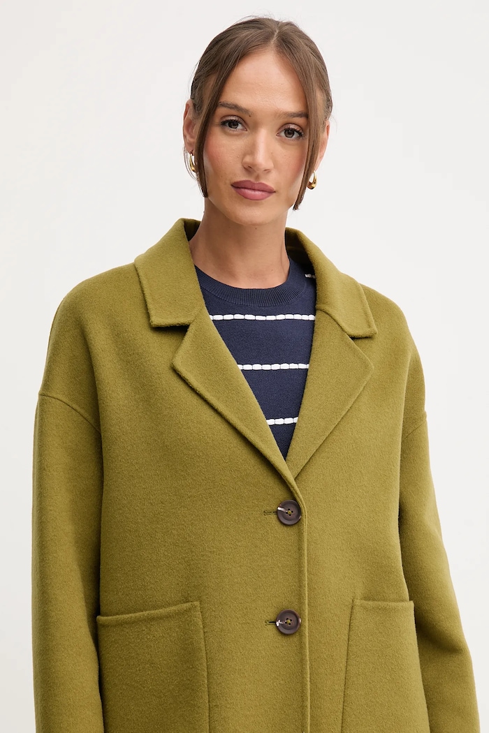 Kabát s vlnou United Colors of Benetton zelená 28F7DN082