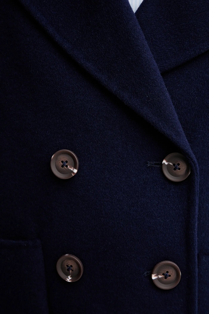 United Colors of Benetton cappotto in lana 28F7DN083 blu navy