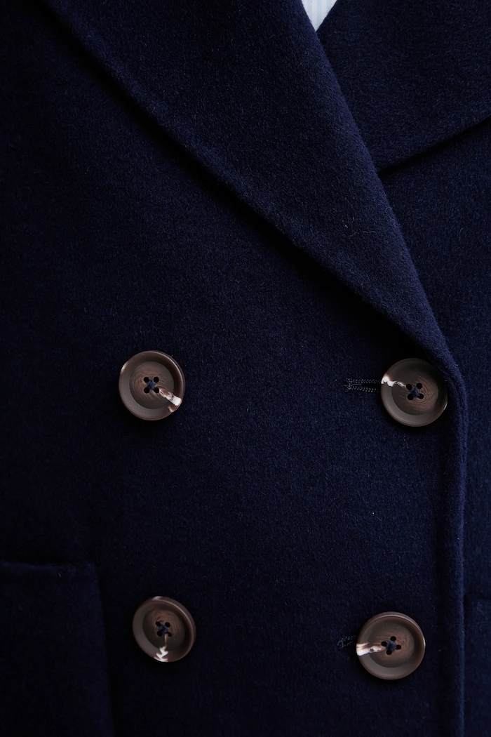 United Colors of Benetton cappotto in lana 28F7DN083 blu navy