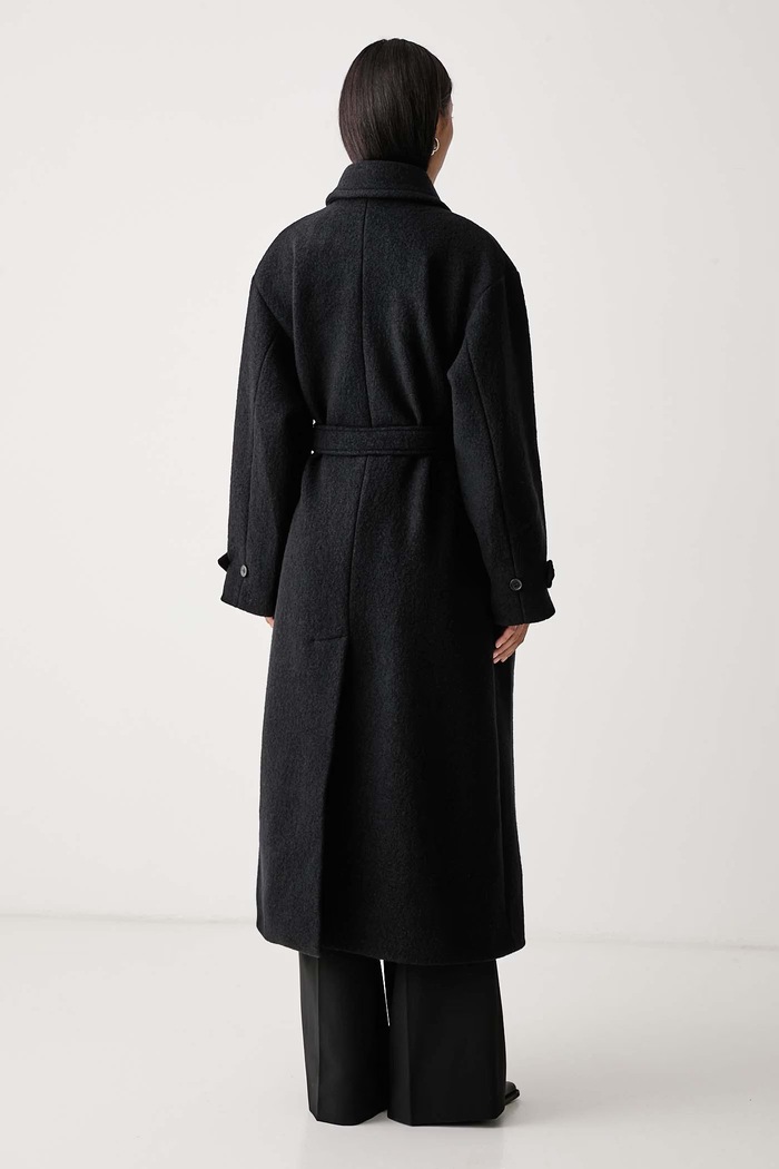 Odzież A.P.C. Płaszcz damski wełniany manteau lea WVBEH.F01557 czarny