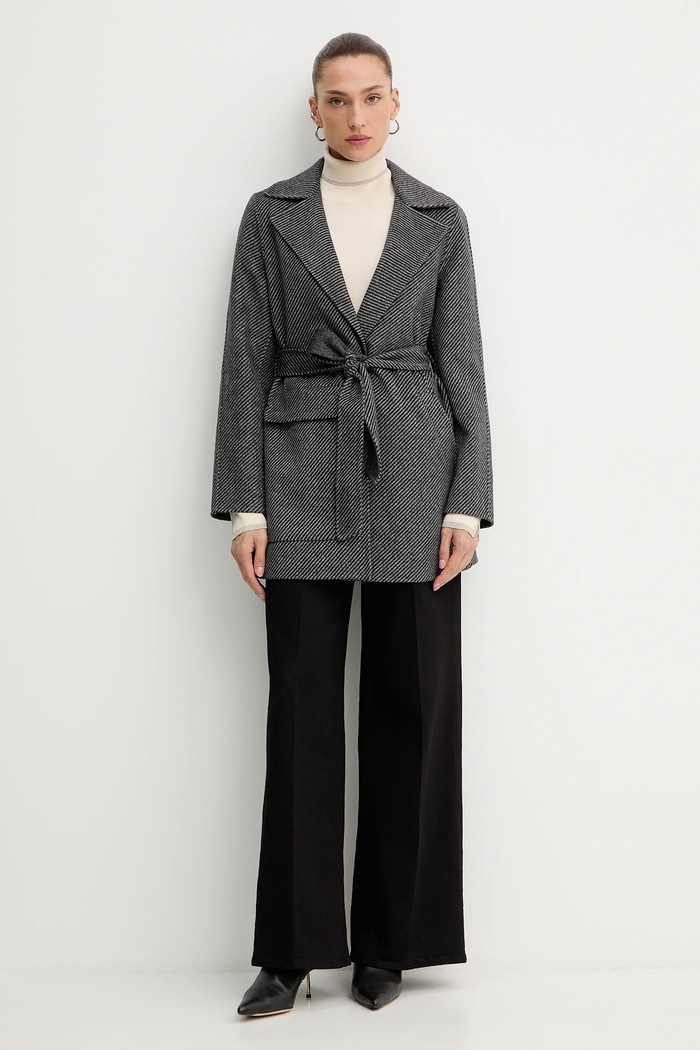Kabát s prímesou vlny Armani Exchange XW000692.AF16201 sivá AW25