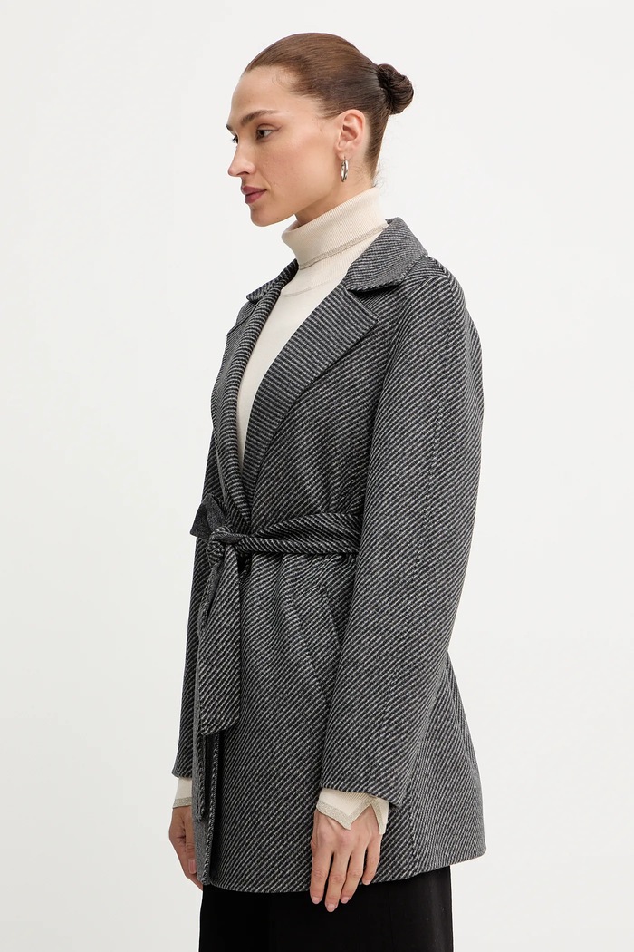 Kabát s prímesou vlny Armani Exchange sivá XW000692.AF16201