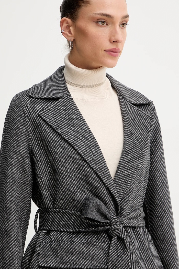Kabát s prímesou vlny Armani Exchange XW000692.AF16201 sivá