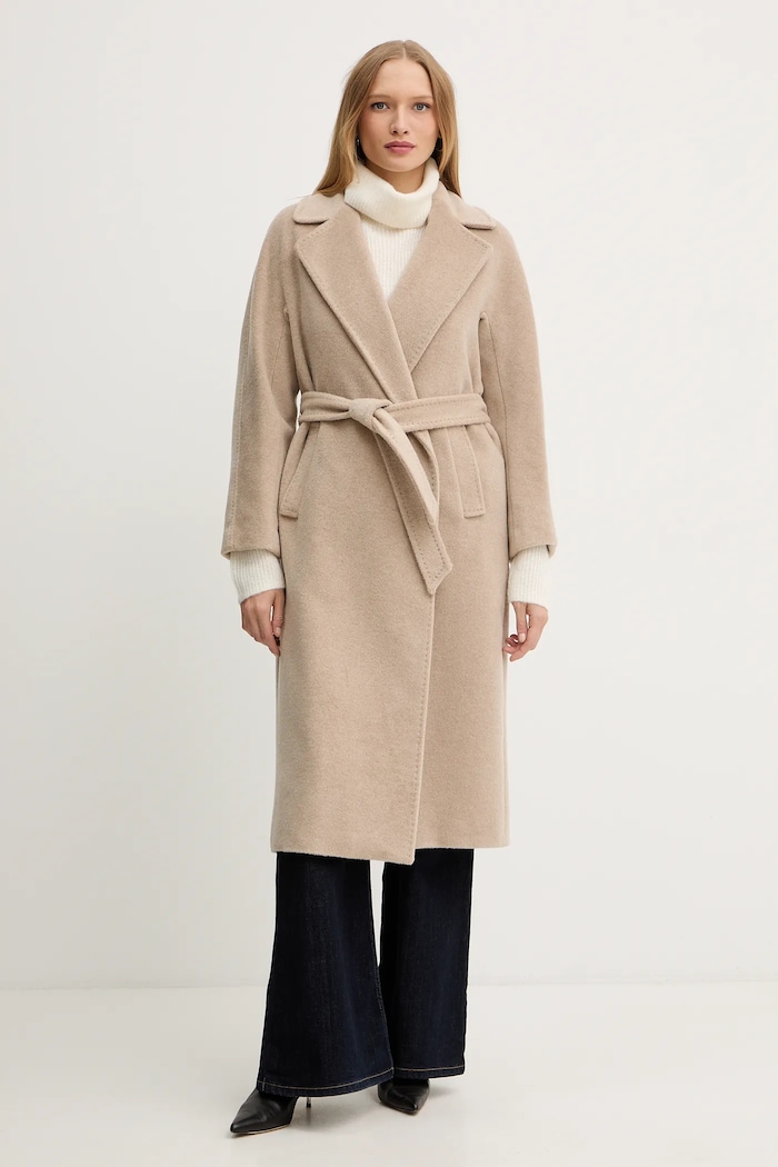 Weekend Max Mara Haină cu lână TEMPERA bej 2525016082600