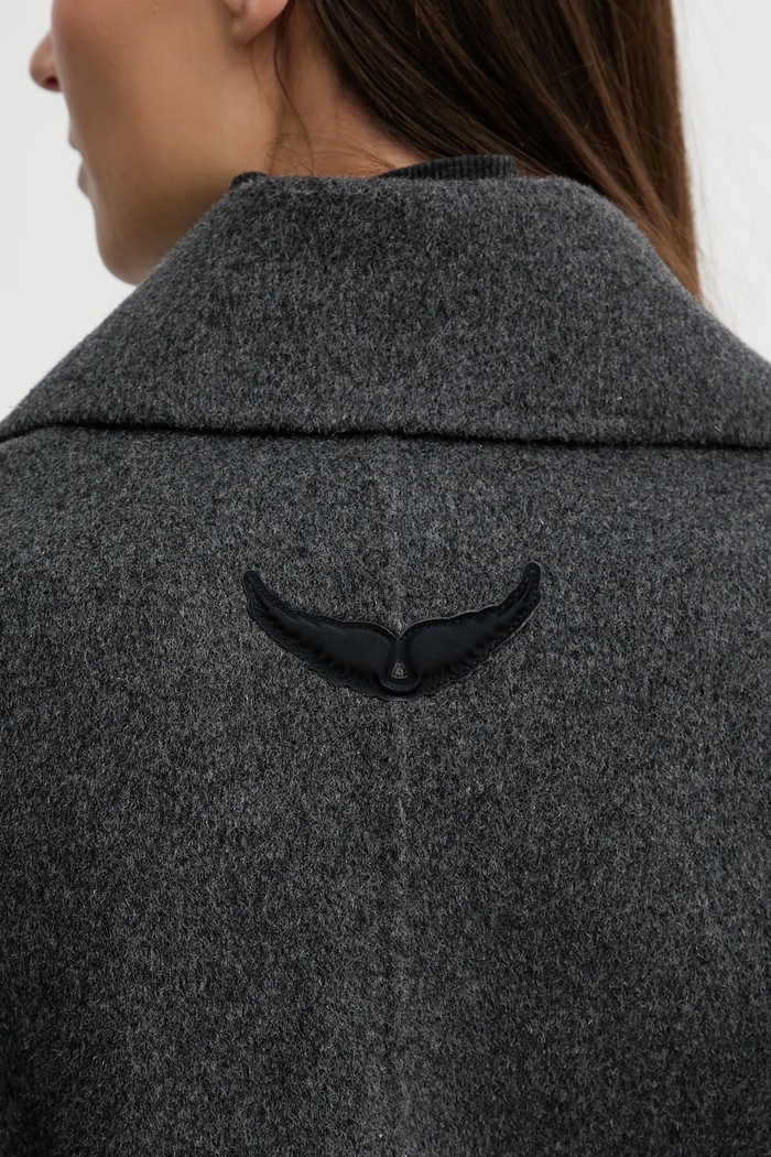 Kabát s příměsí vlny ZADIG&VOLTAIRE WWCO01237 šedá