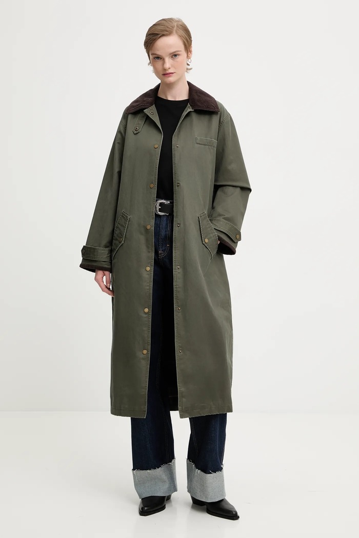 Abercrombie & Fitch płaszcz KI144.5195.340 zielony AW25