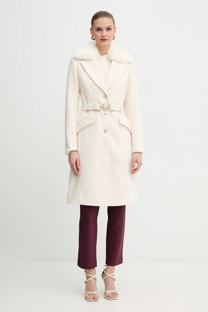 Kabát s prímesou vlny Guess NEW PATRICE W5BL25.W2672 béžová AW25