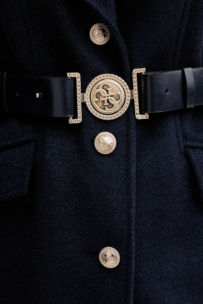 Guess płaszcz z domieszką wełny NEW PATRICE W5BL25.W2672 granatowy