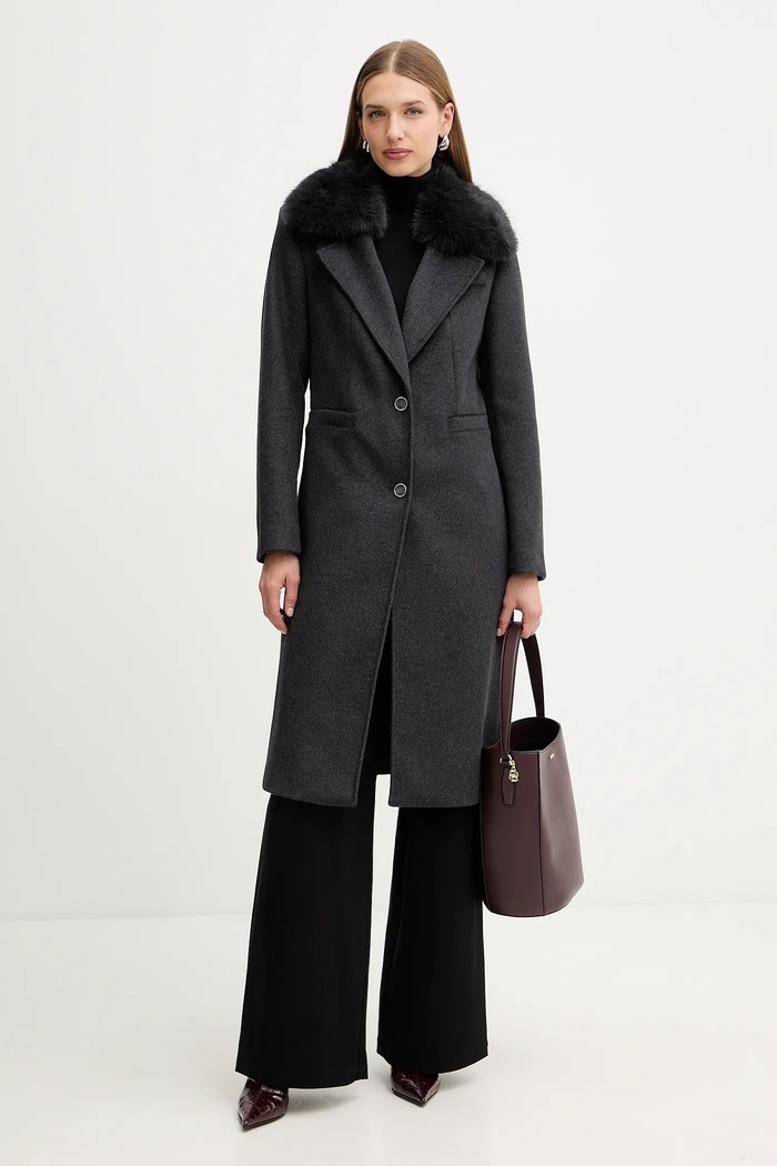 Guess haină cu lână KAROLE W5BL19.W2642 gri AW25