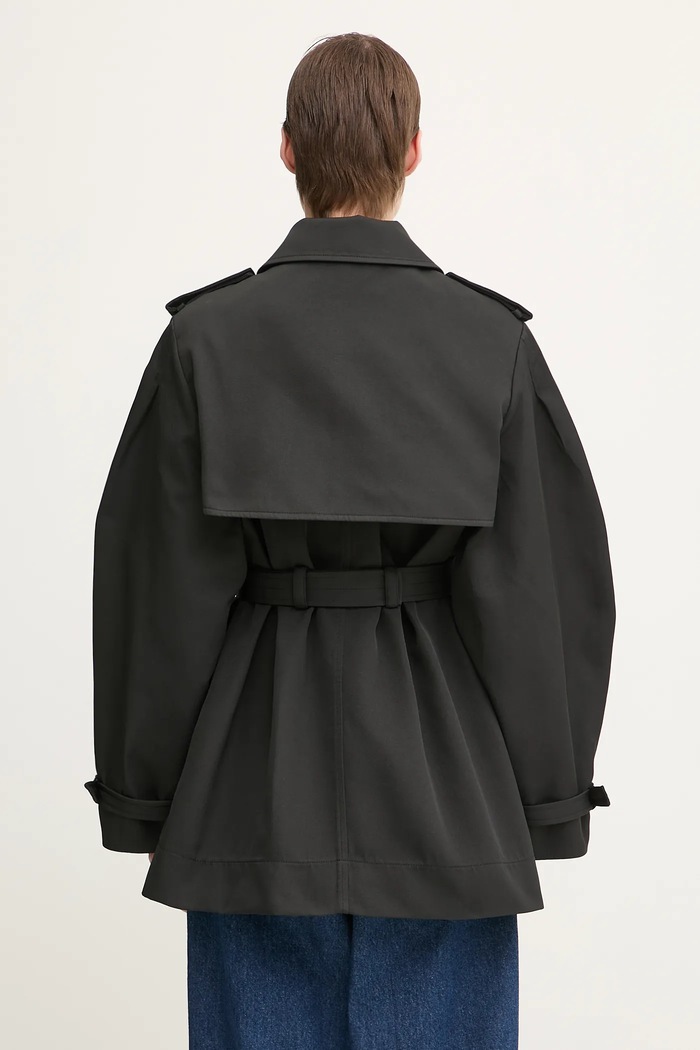 Odzież GANNI trencz Heavy Twill Midi Trench W0893 czarny
