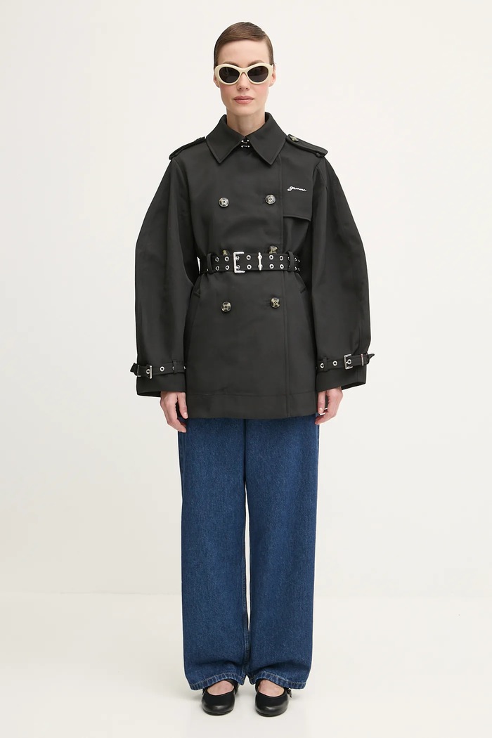 GANNI trencz Heavy Twill Midi Trench W0893