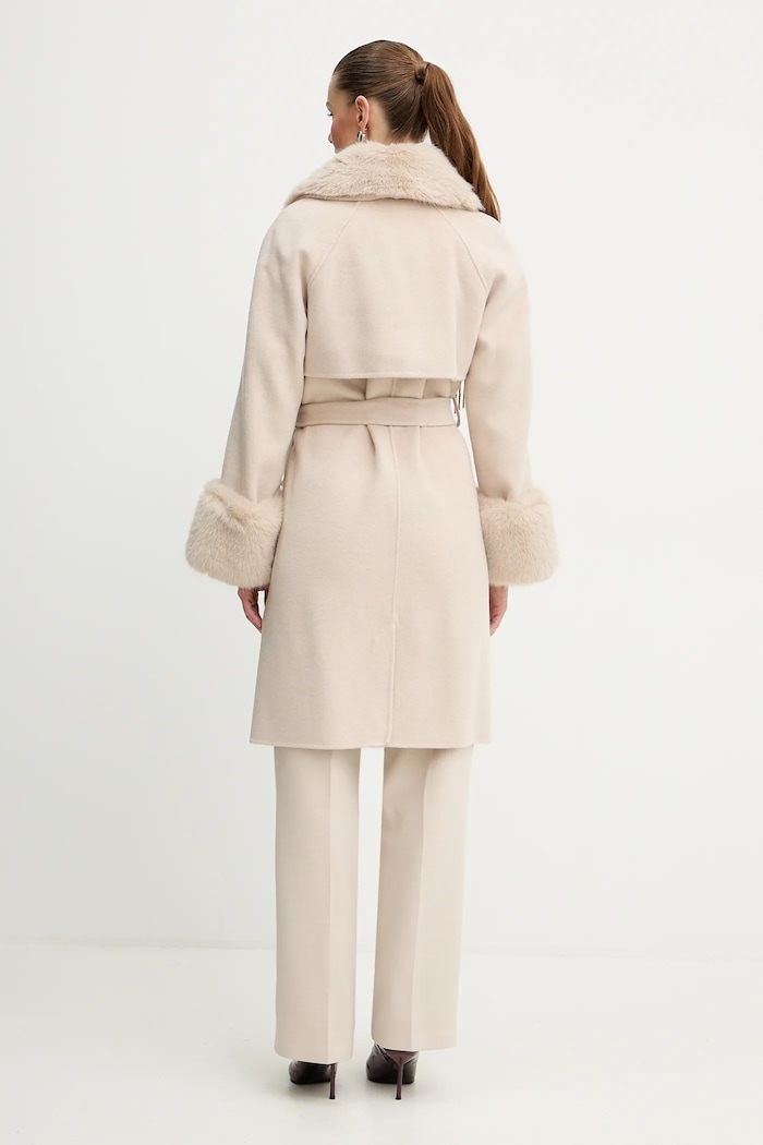 Odzież Marciano by Guess płaszcz z dodatkiem wełny LILIANA 5BGL46.7125A beżowy