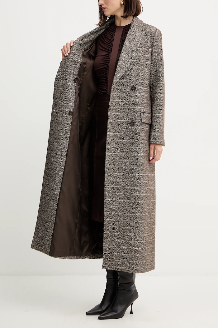 Twinset płaszcz z dodatkiem wełny 252TT2041