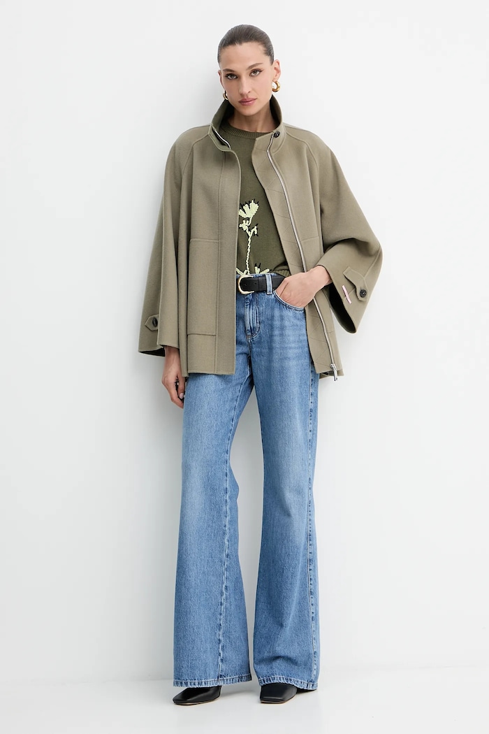 MAX&Co. palton de lână 2526086071200 verde AW25
