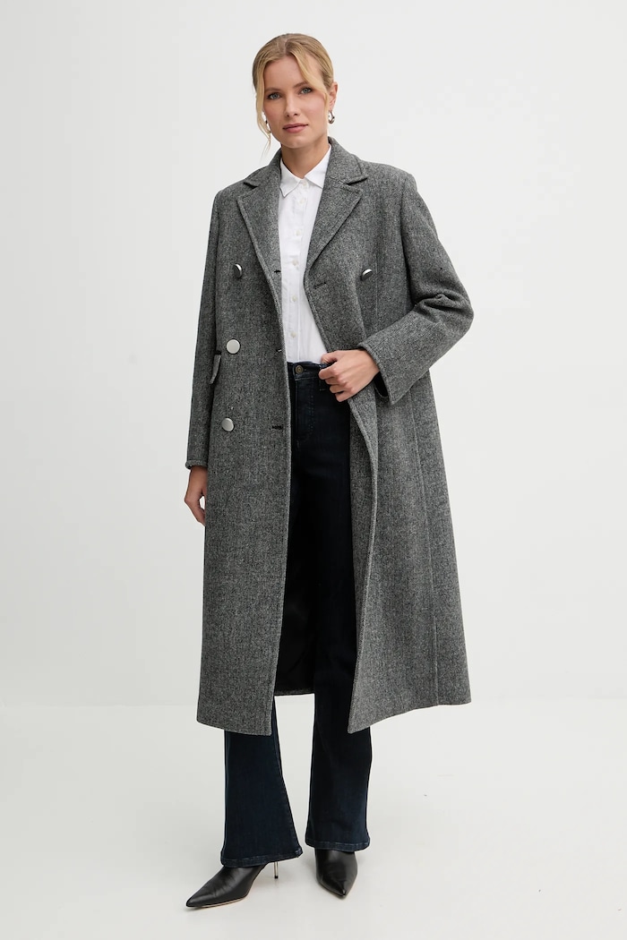 Kabát s prímesou vlny MAX&Co. 2526016034200 sivá AW25