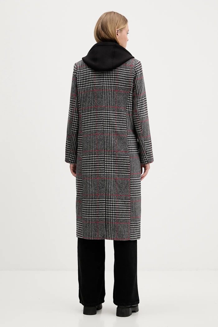 Abbigliamento Desigual cappotto con lana CAPUCHA CHECK 25WWEW13 grigio