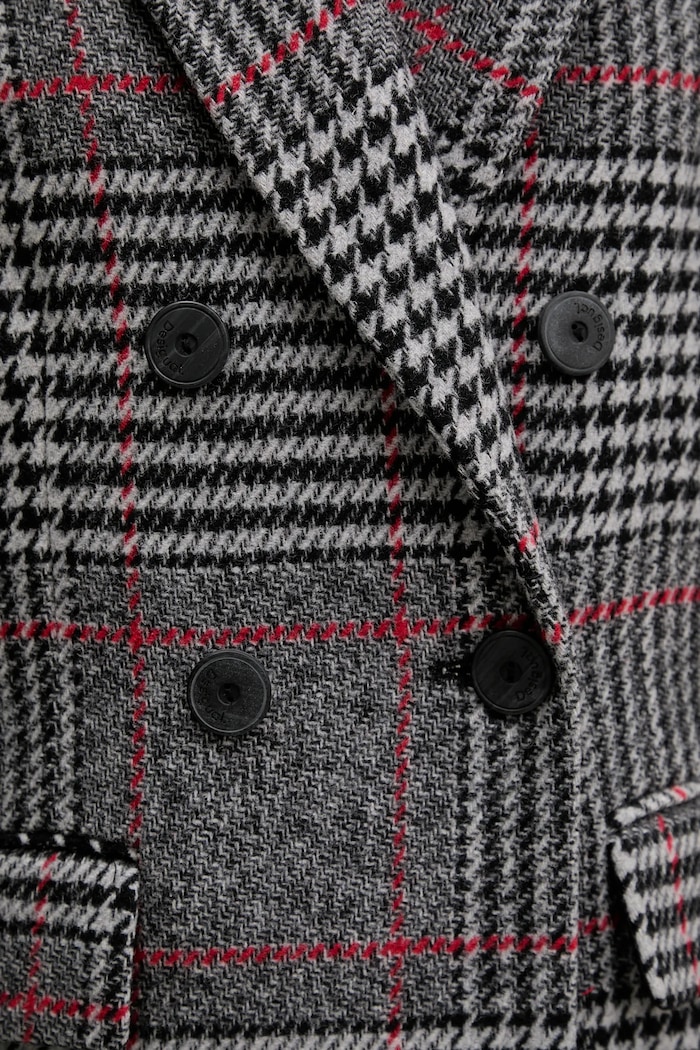 Desigual cappotto con lana CAPUCHA CHECK 25WWEW13