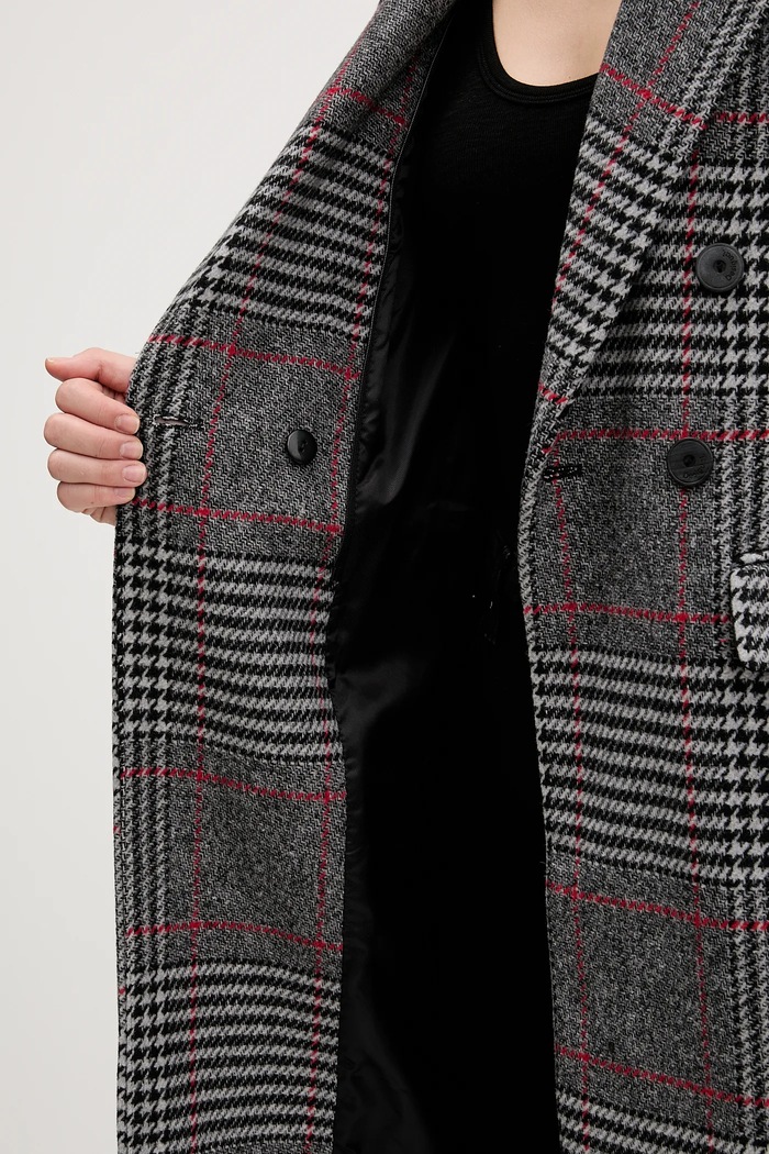 Desigual cappotto con lana CAPUCHA CHECK 25WWEW13