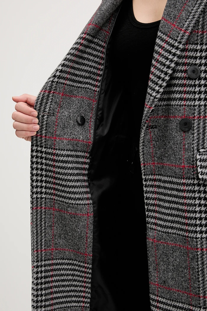 Desigual cappotto con lana CAPUCHA CHECK 25WWEW13