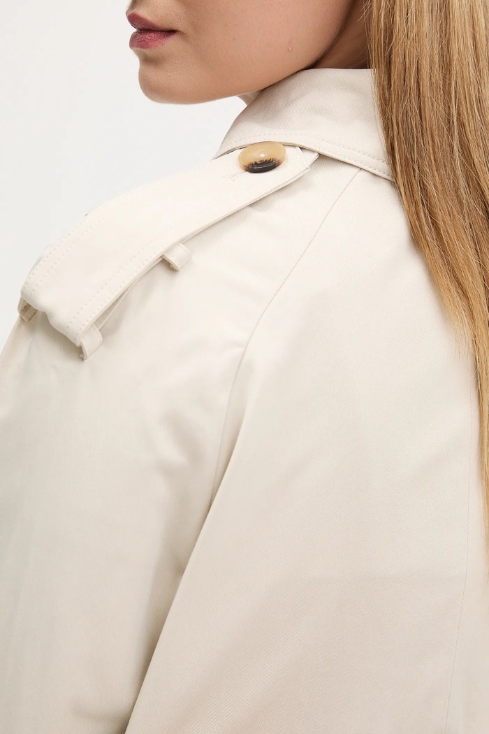 Trench kabát Desigual PLEATED 25WWEW18 béžová