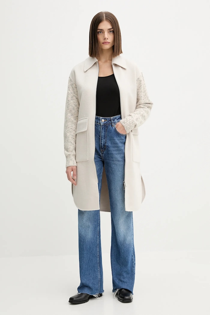 Vlnený kabát Desigual JINU 25WWEW59 béžová AW25