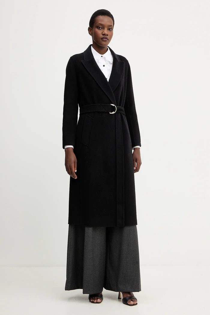 Marella palton de lână necaptusit negru 2523016011200